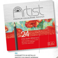 Σετ με χρωματιστά μολύβια Μatite Artist (μεταλλικό κουτί) - 24 τεμάχια